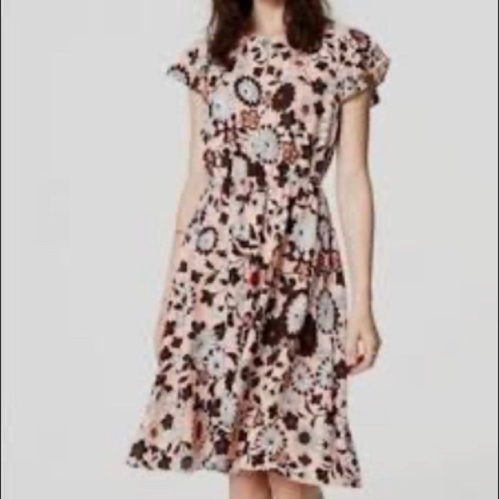 Loft pink floral dress